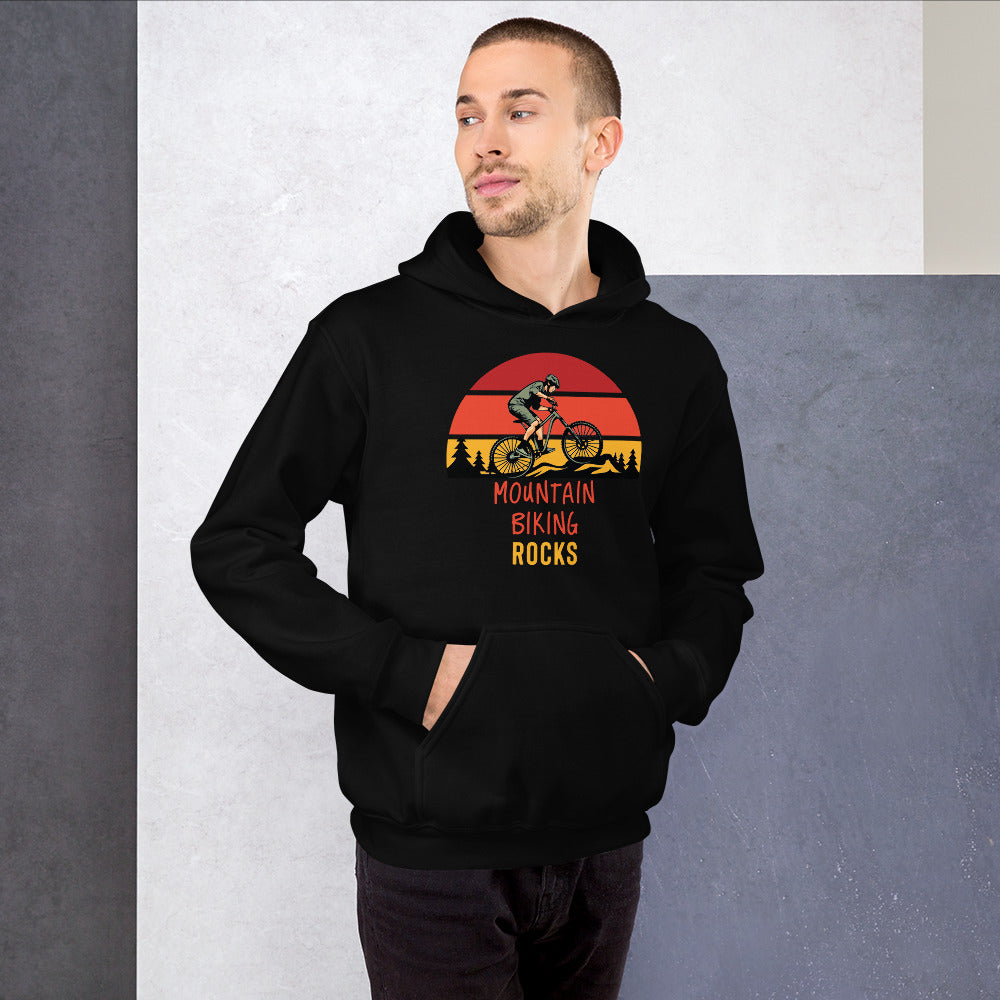 Mountain Biking Rocks Heavy Blend Hoodie - Mountain Biker Gift