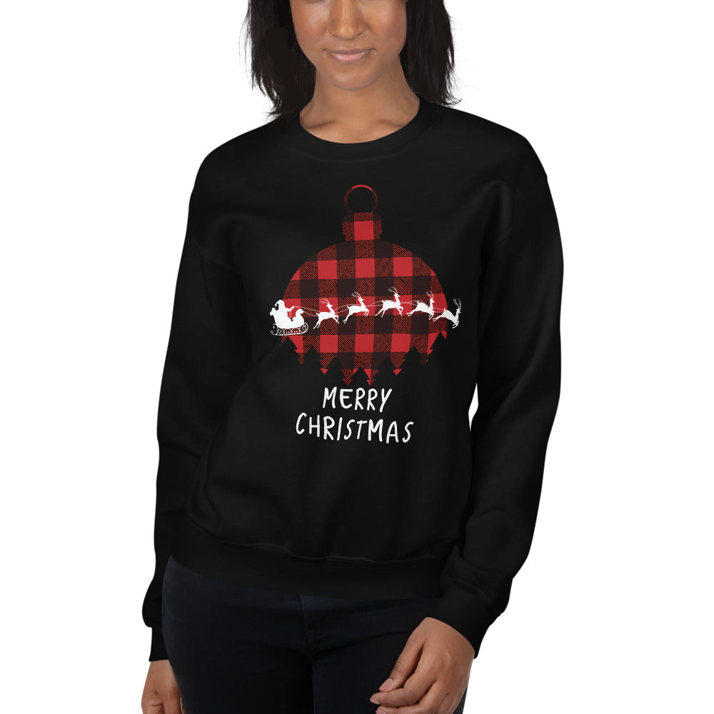 Merry Christmas Sweatshirt - Buffalo Plaid Sweatshirt