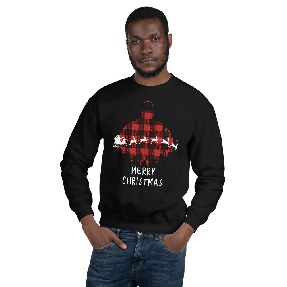 Merry Christmas Sweatshirt - Buffalo Plaid Sweatshirt