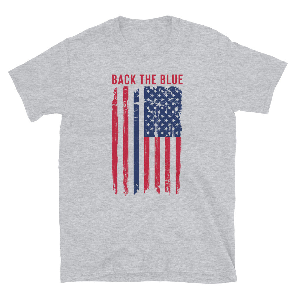 Back the Blue Short-Sleeve Unisex T-Shirt - Support Police - Support Law Enforcement