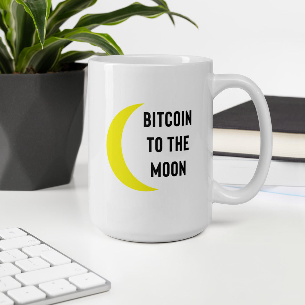 Bitcoin To The Moon Mug - Bitcoin Coffee Mug - Crypto Mug - Botcoin Gift