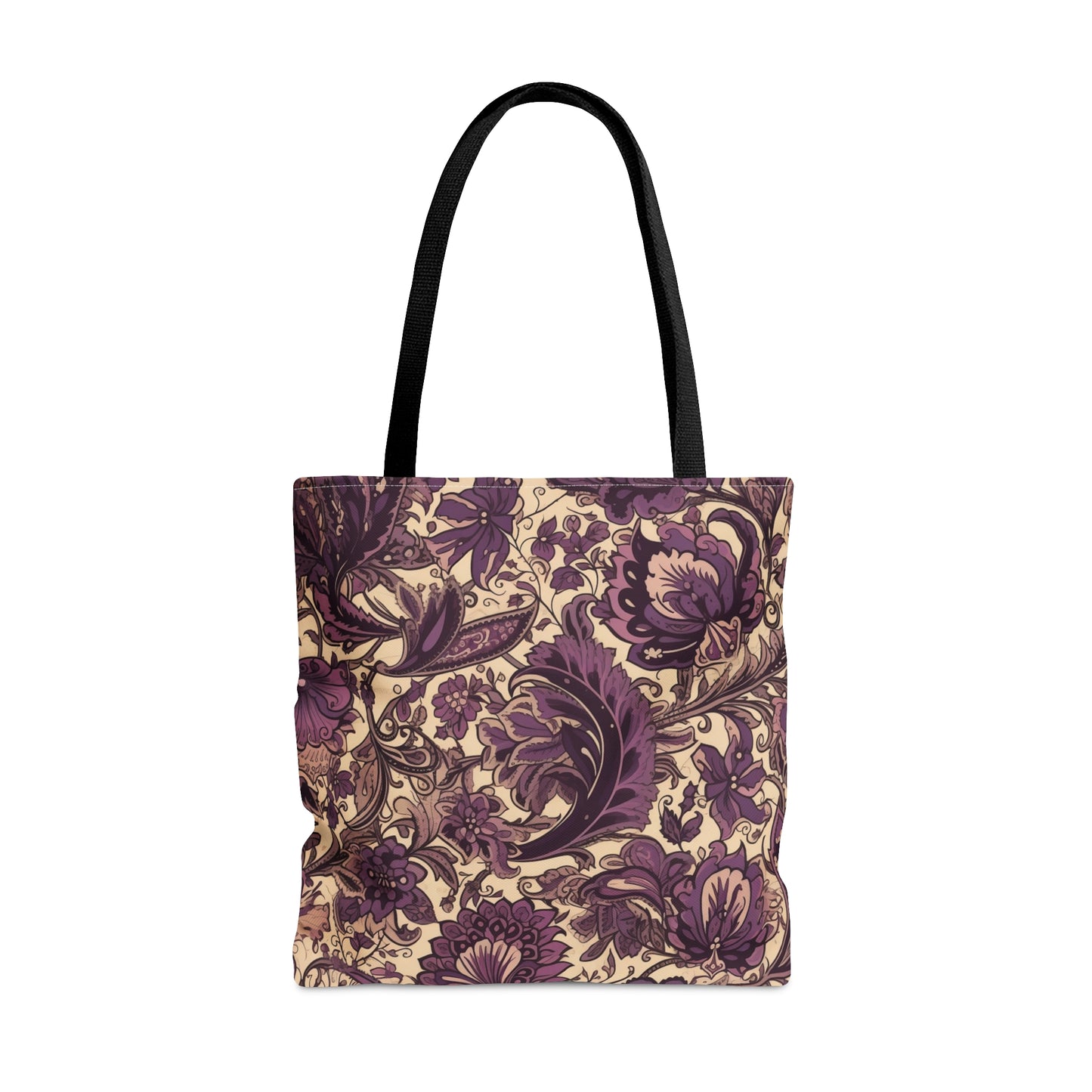 Purple Floral Tote Bag Jacobean Design