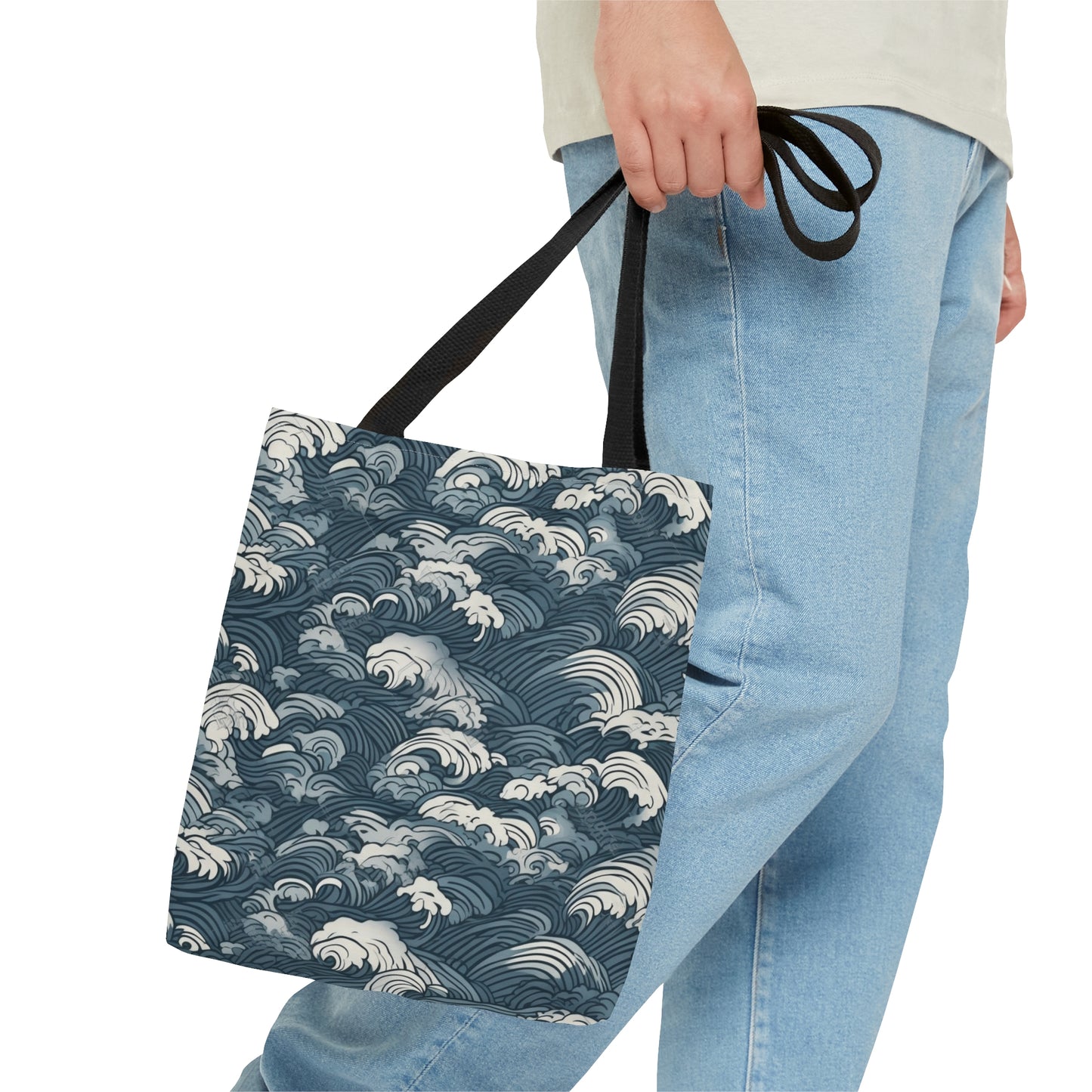 Tote Bag Japanese Wave Design