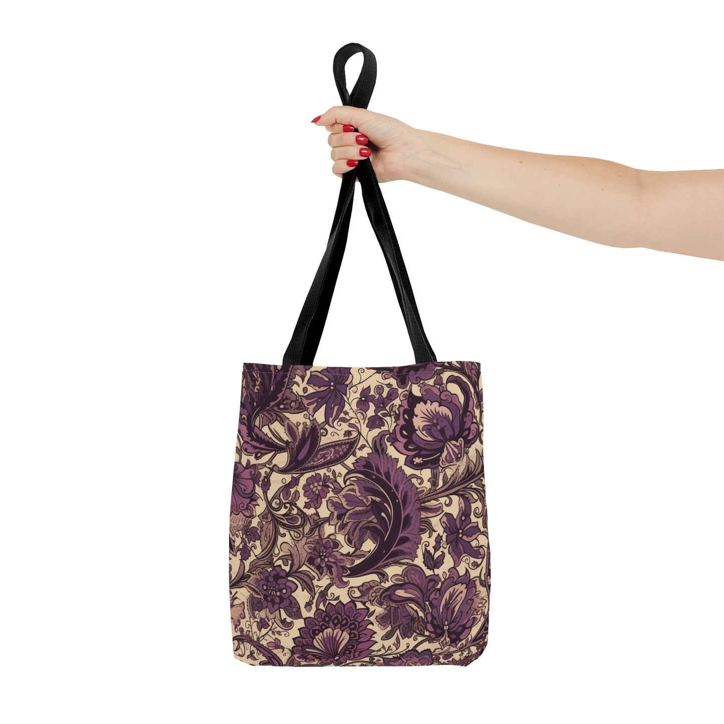 Purple Floral Tote Bag Jacobean Design