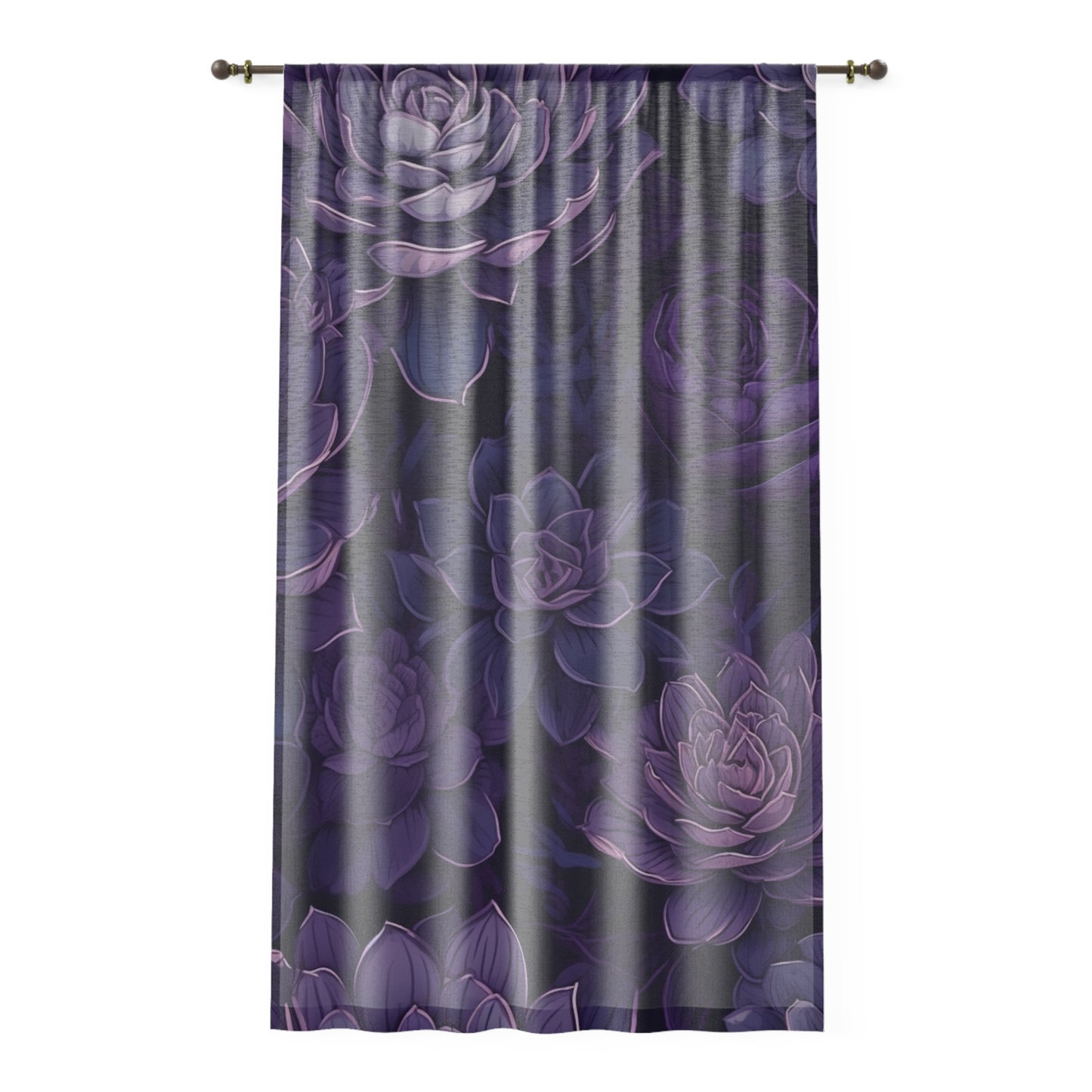 Sheer Window Curtain 50" x 84" Purple