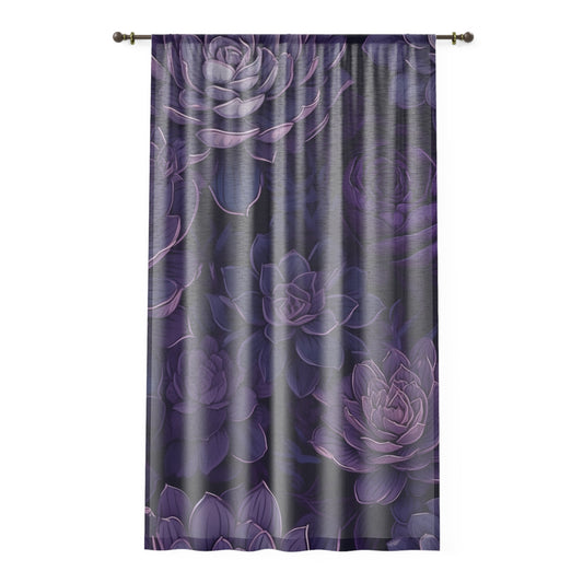 Sheer Window Curtain 50" x 84" Purple