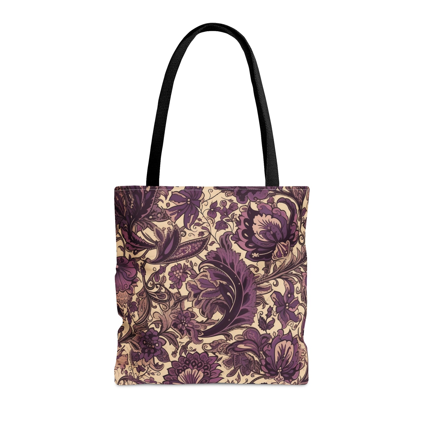 Purple Floral Tote Bag Jacobean Design