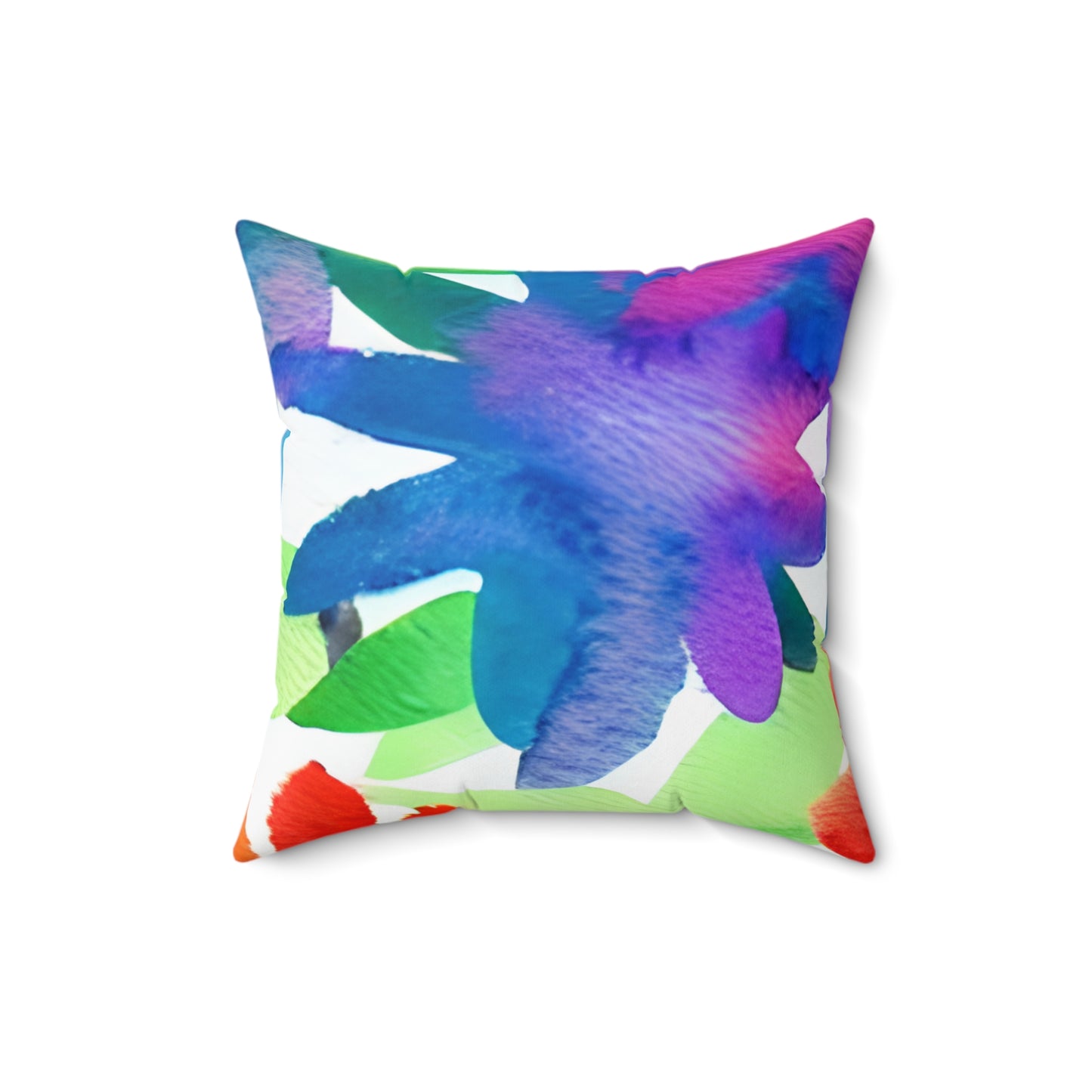 Square Pillow Cover With Pillow Insert In Watercolor Flowers Pattern