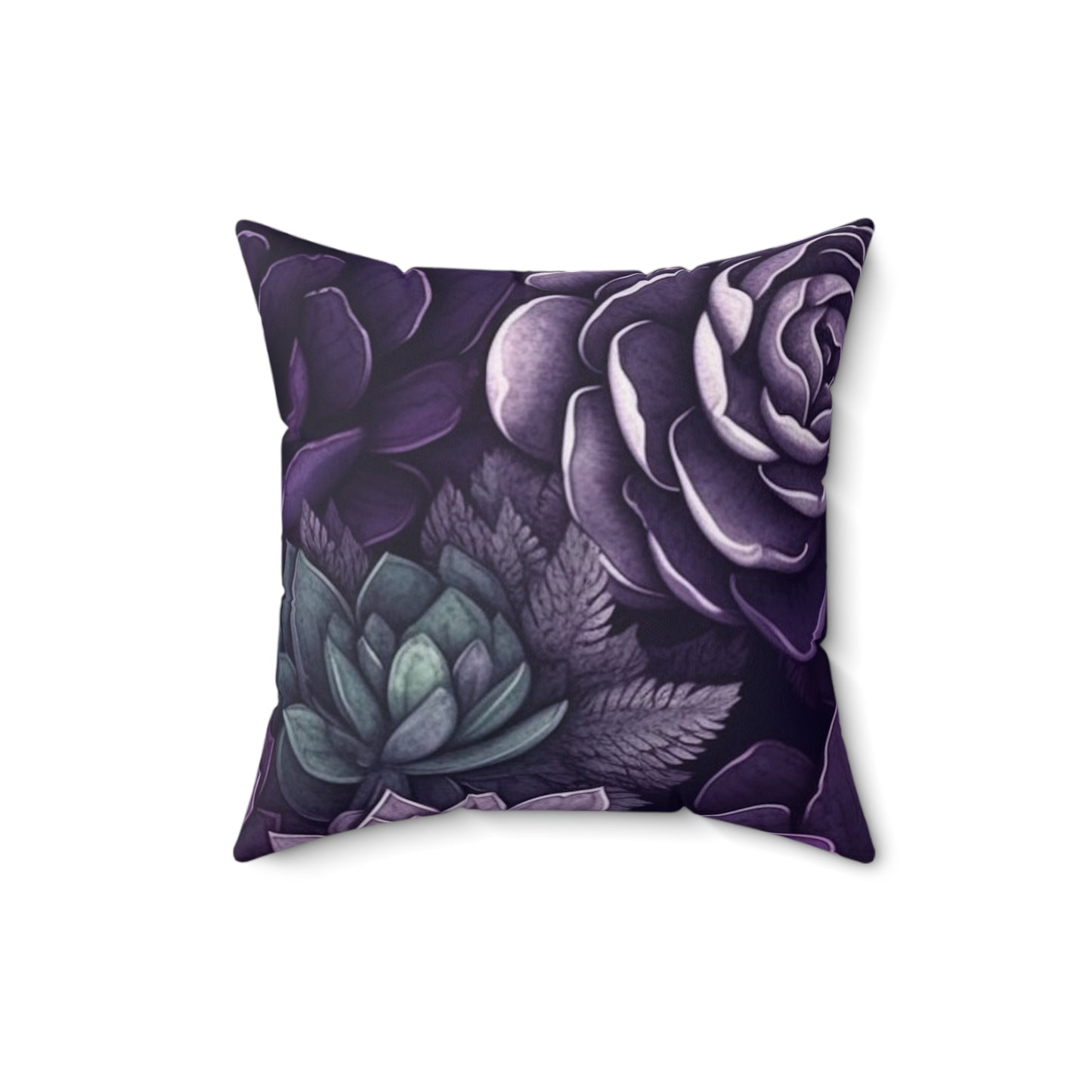 Square Pillow Cover With Pillow Insert In Purple Floral Pattern