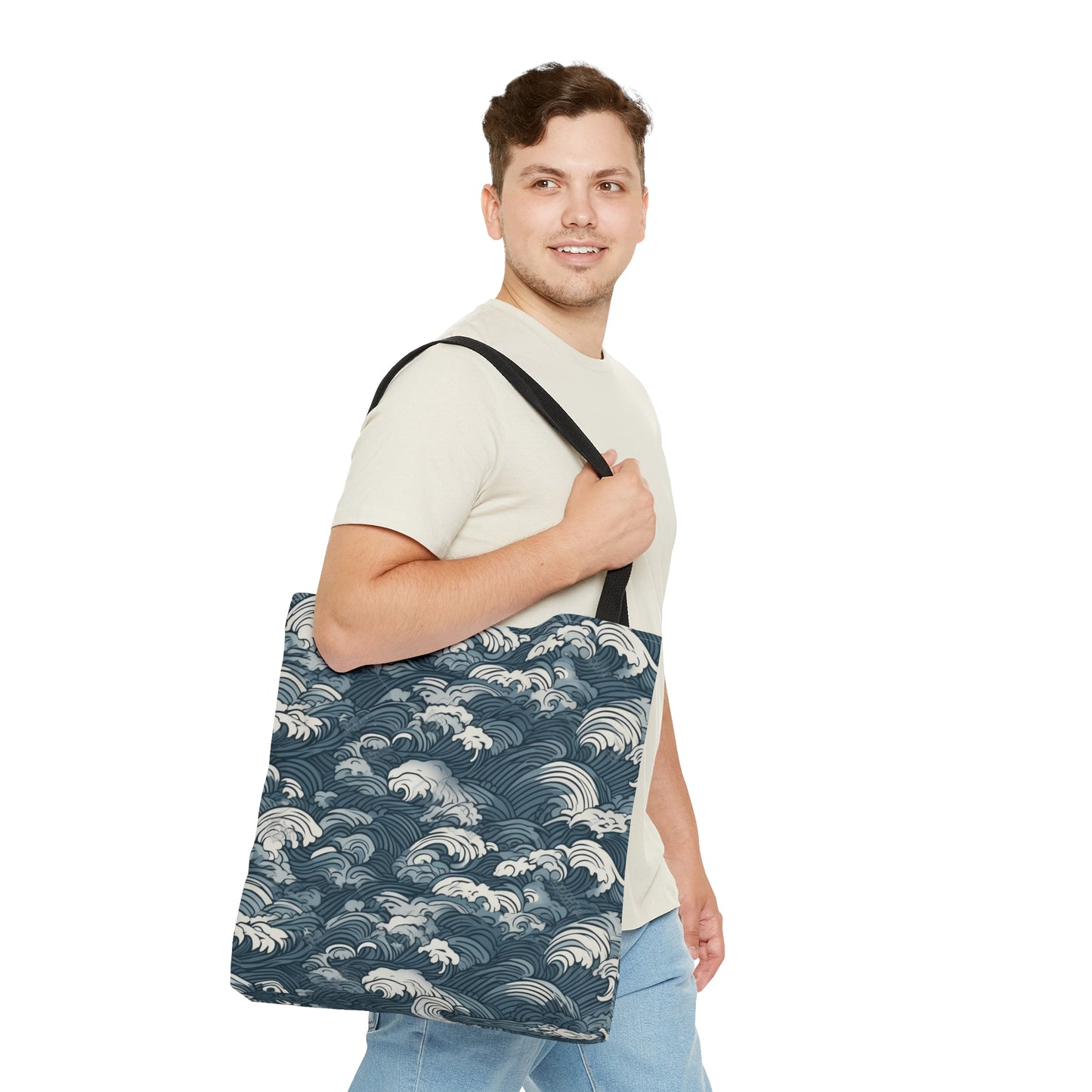 Tote Bag Japanese Wave Design