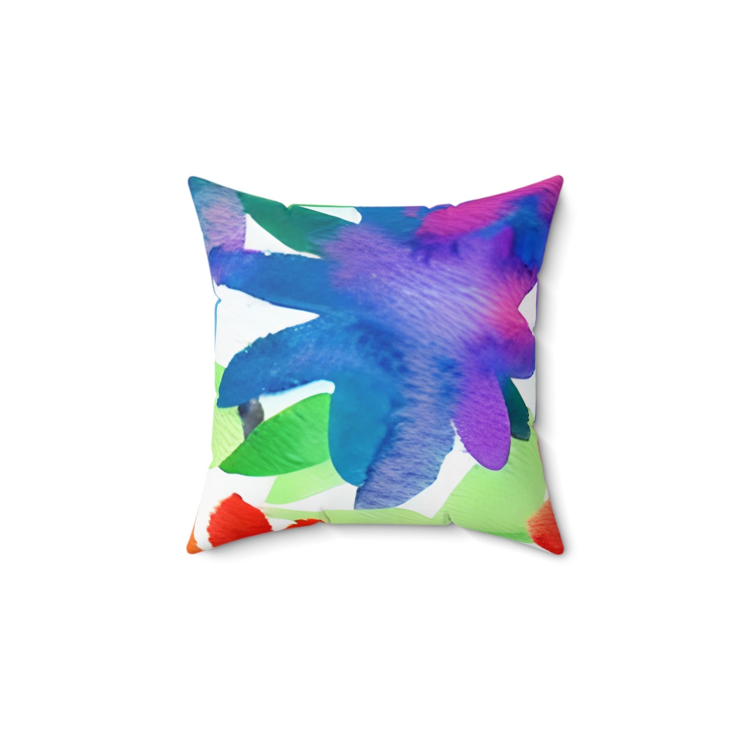 Square Pillow Cover With Pillow Insert In Watercolor Flowers Pattern