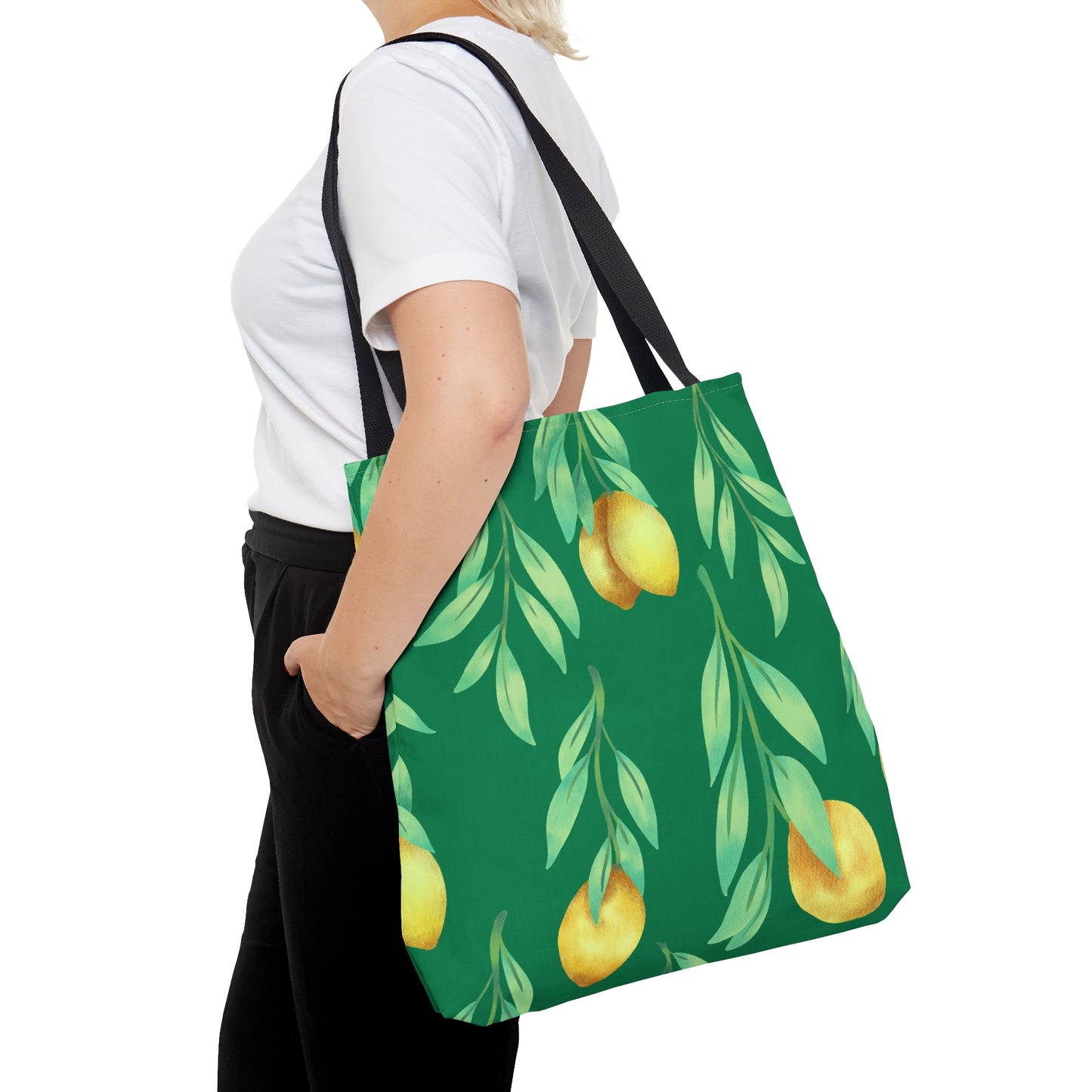 Tote Bag Lovely Lemons Design, Fruit Pattern