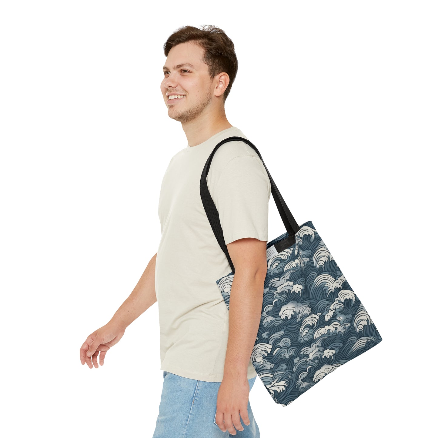 Tote Bag Japanese Wave Design