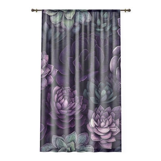 Sheer Window Curtain 50" x 84" Purple