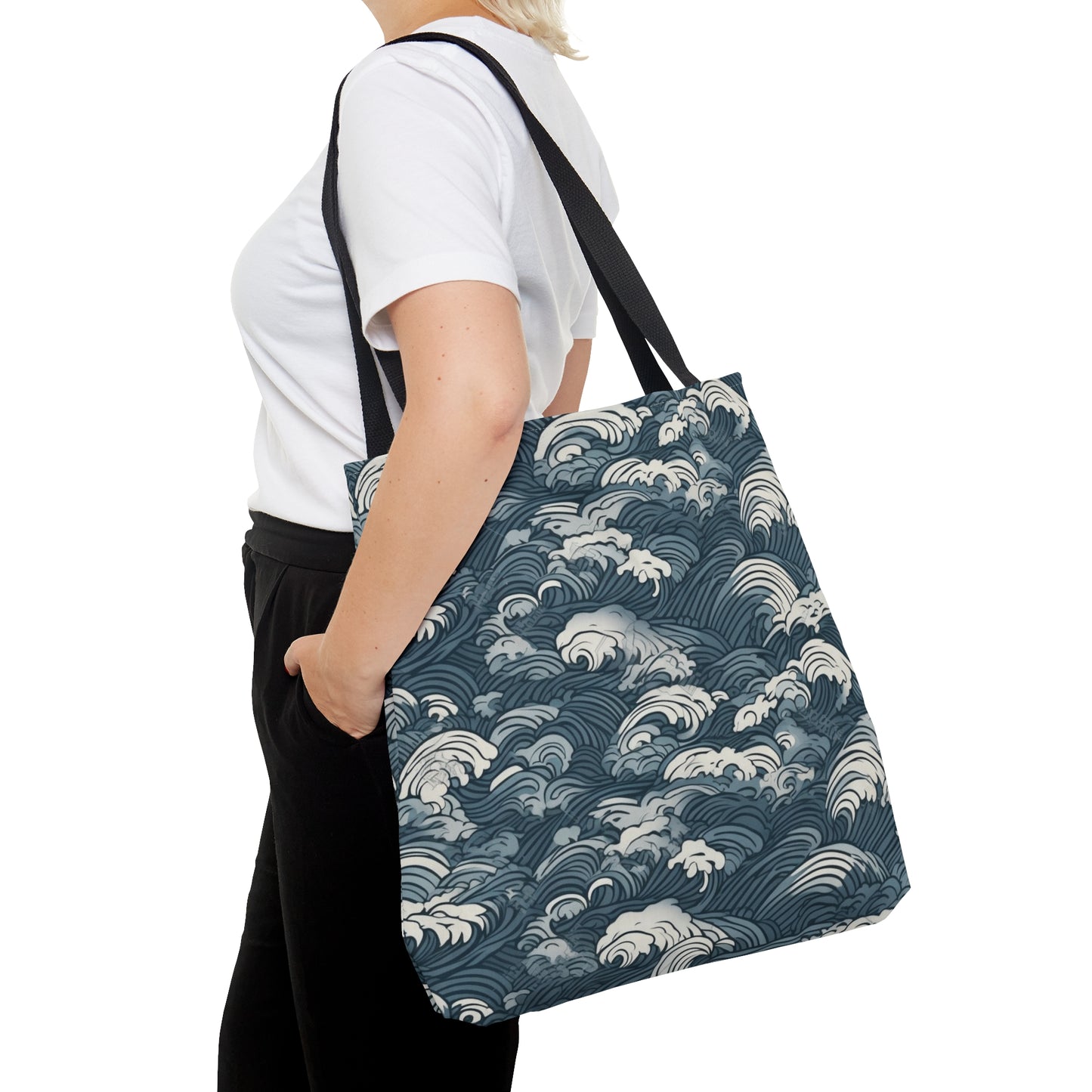 Tote Bag Japanese Wave Design