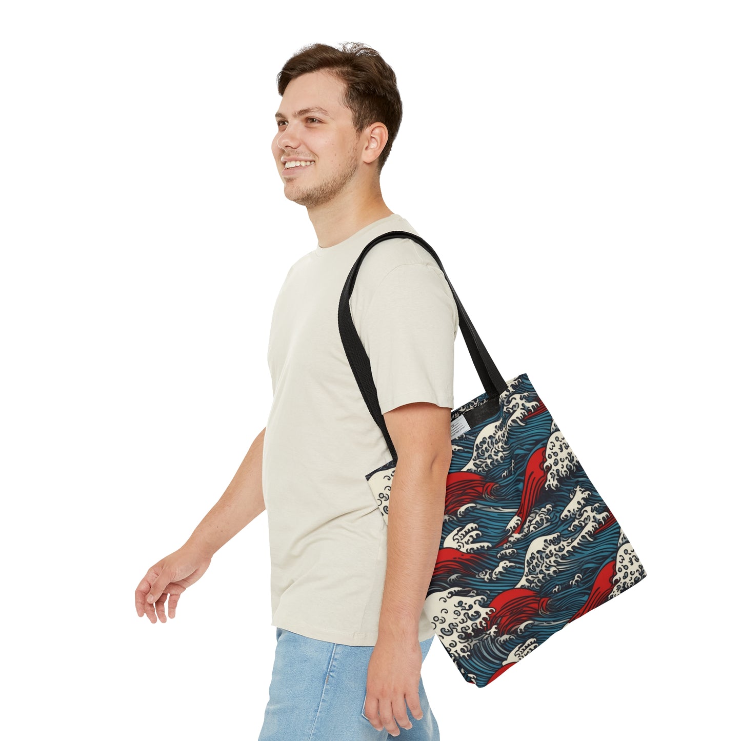 Tote Bag Japanese Wave Design