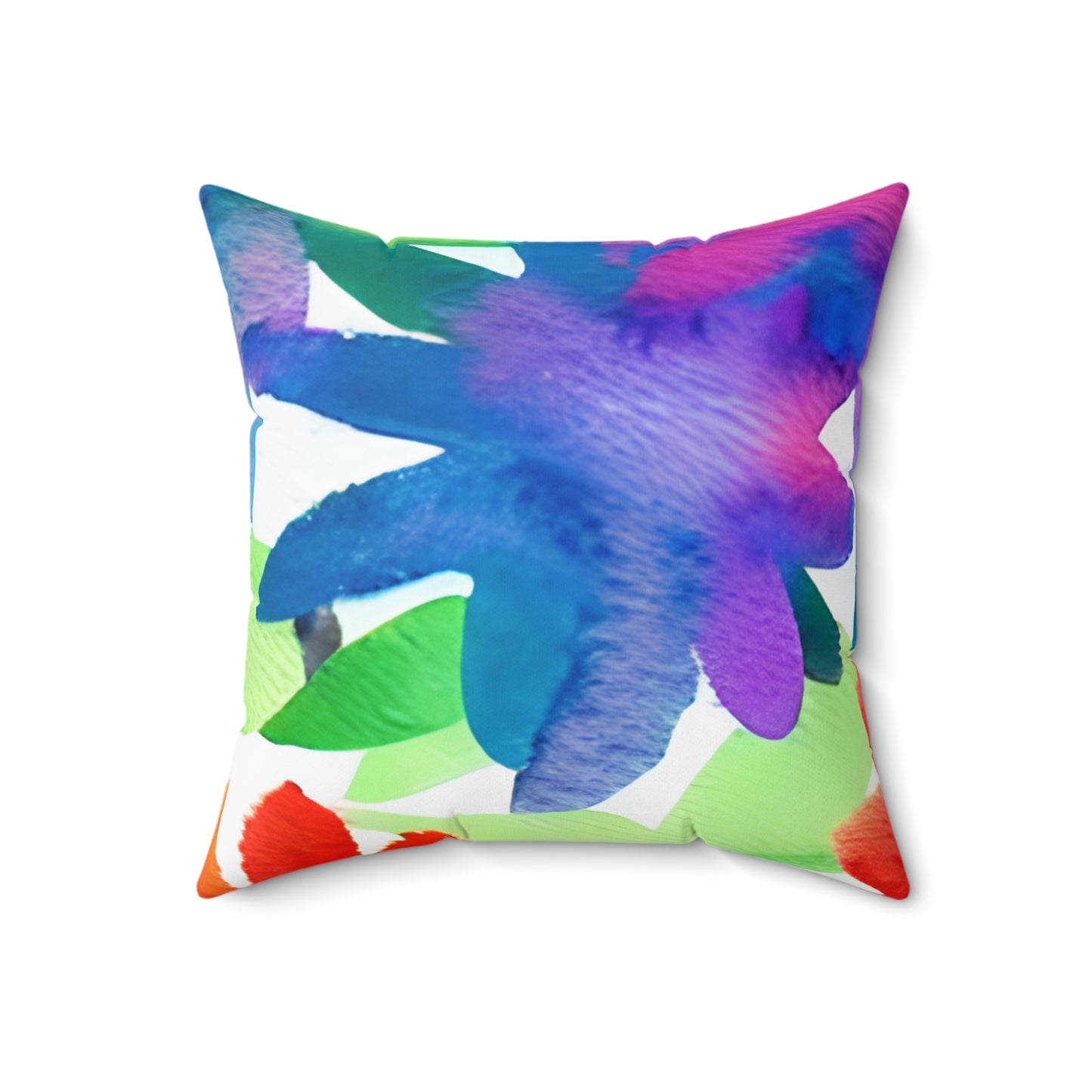 Square Pillow Cover With Pillow Insert In Watercolor Flowers Pattern