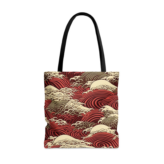 Tote Bag Japanese Wave Design