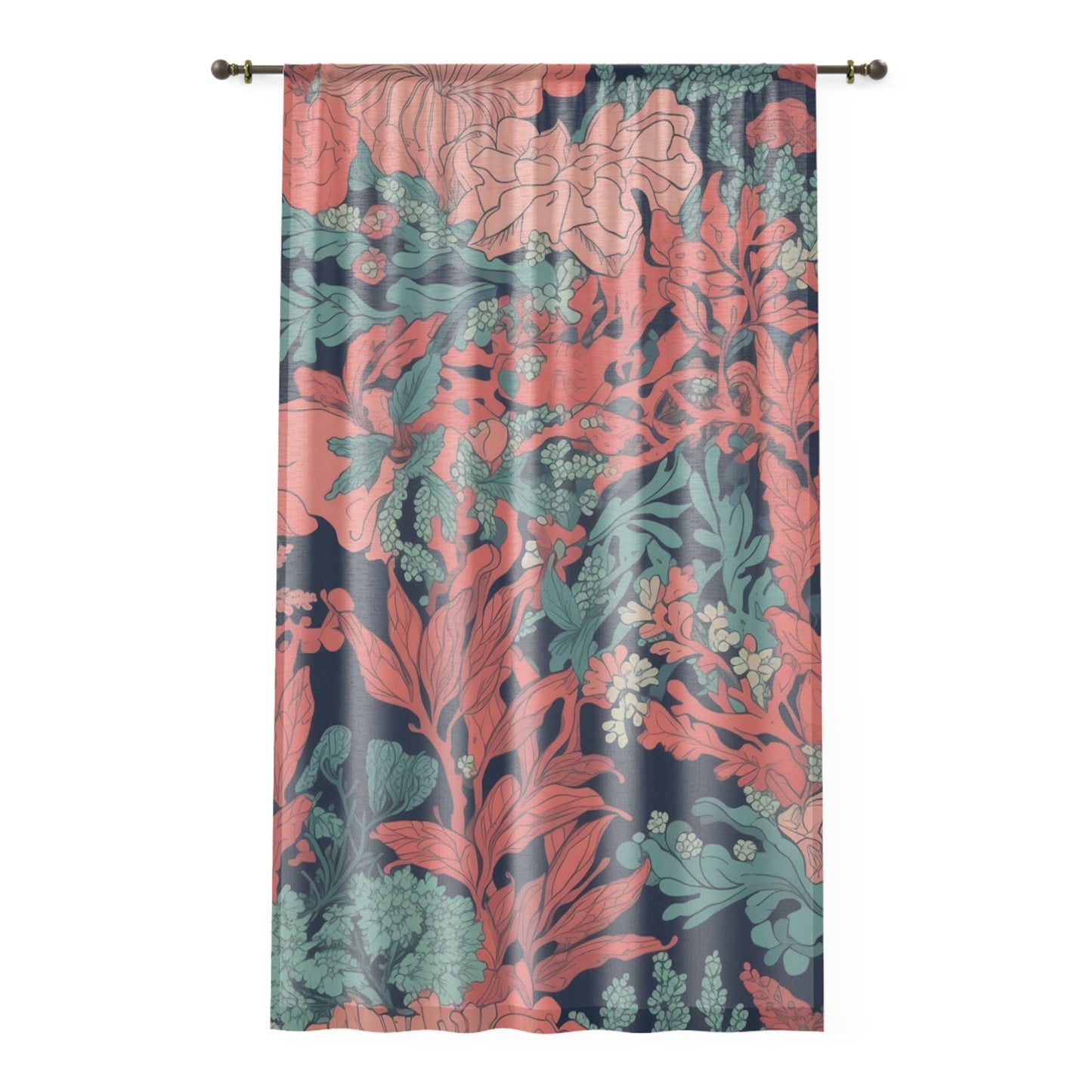 Coral Sheer Window Curtain 50" x 84"