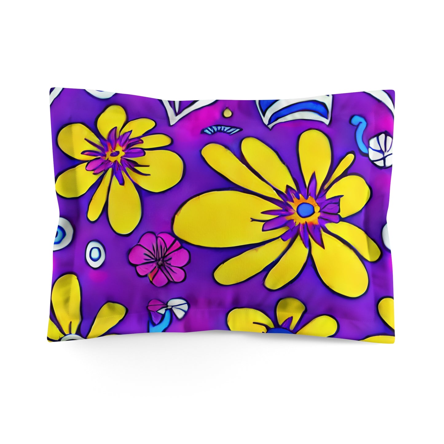 Microfiber Pillow Sham In Floral Pattern