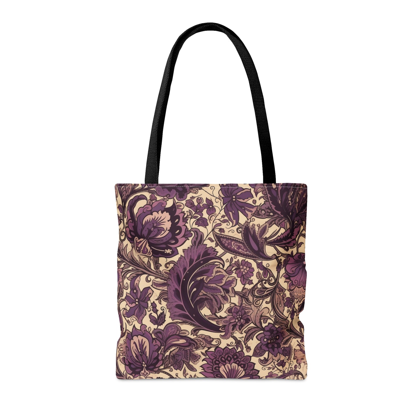 Purple Floral Tote Bag Jacobean Design