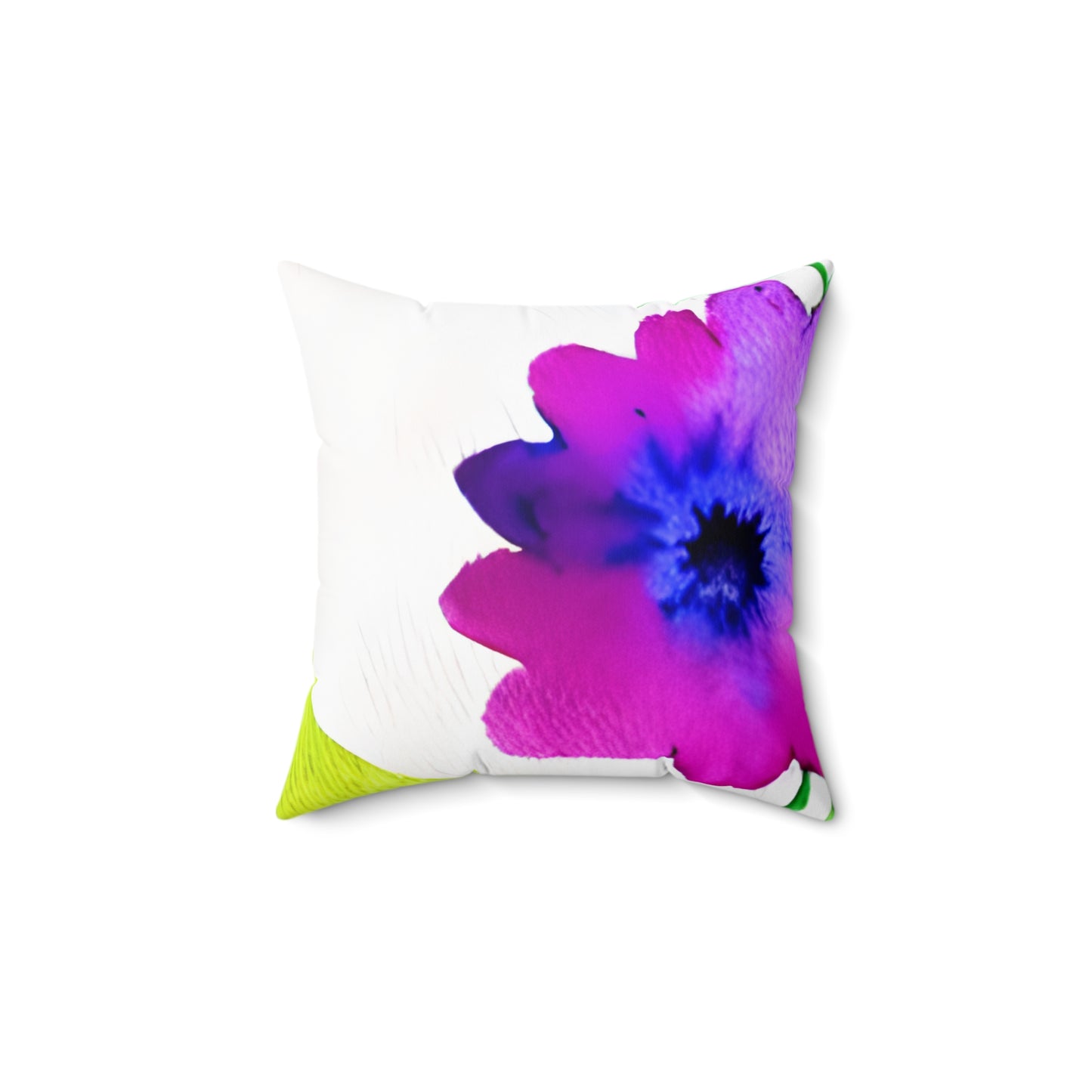 Square Pillow Cover With Pillow Insert In Watercolor Flowers Pattern