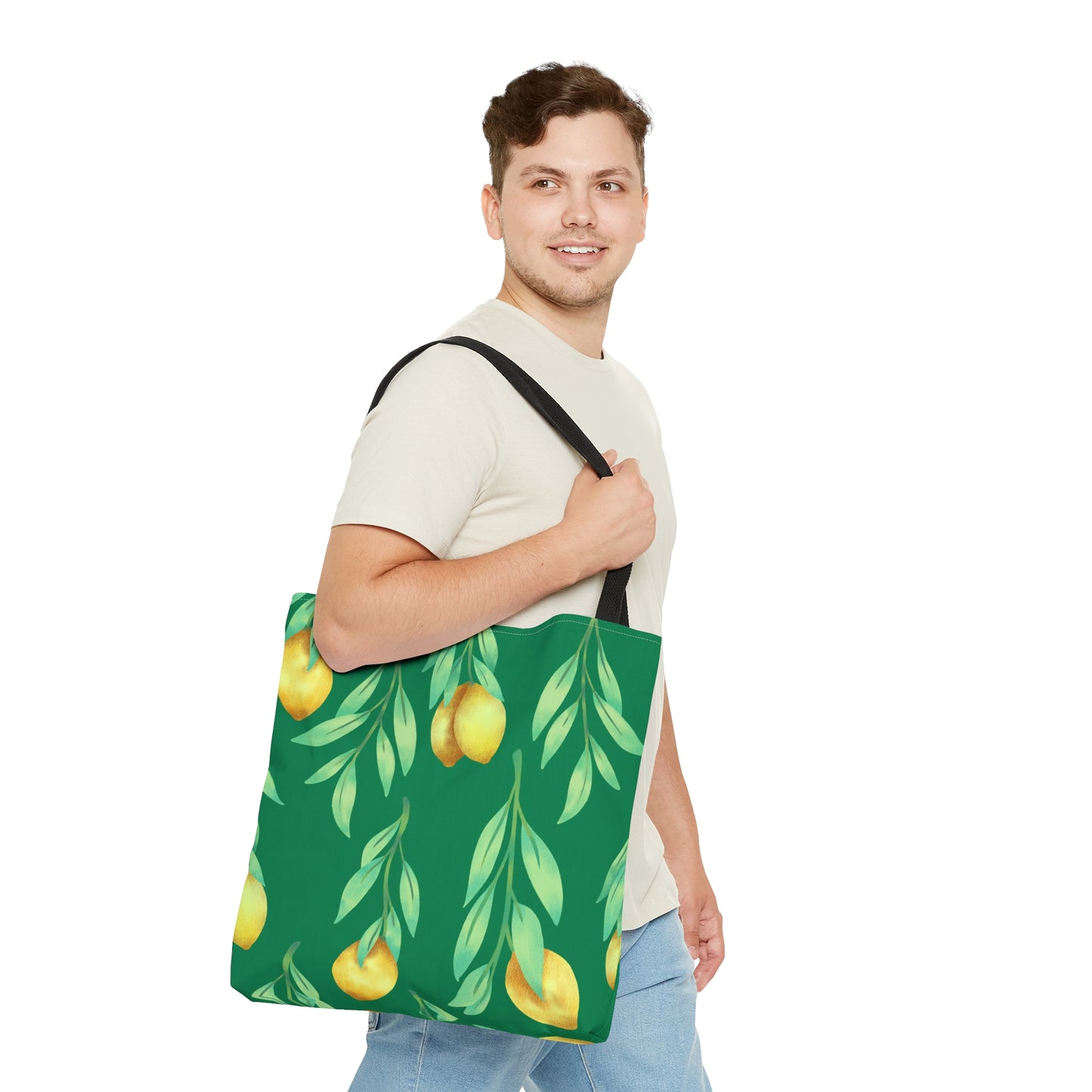 Tote Bag Lovely Lemons Design, Fruit Pattern