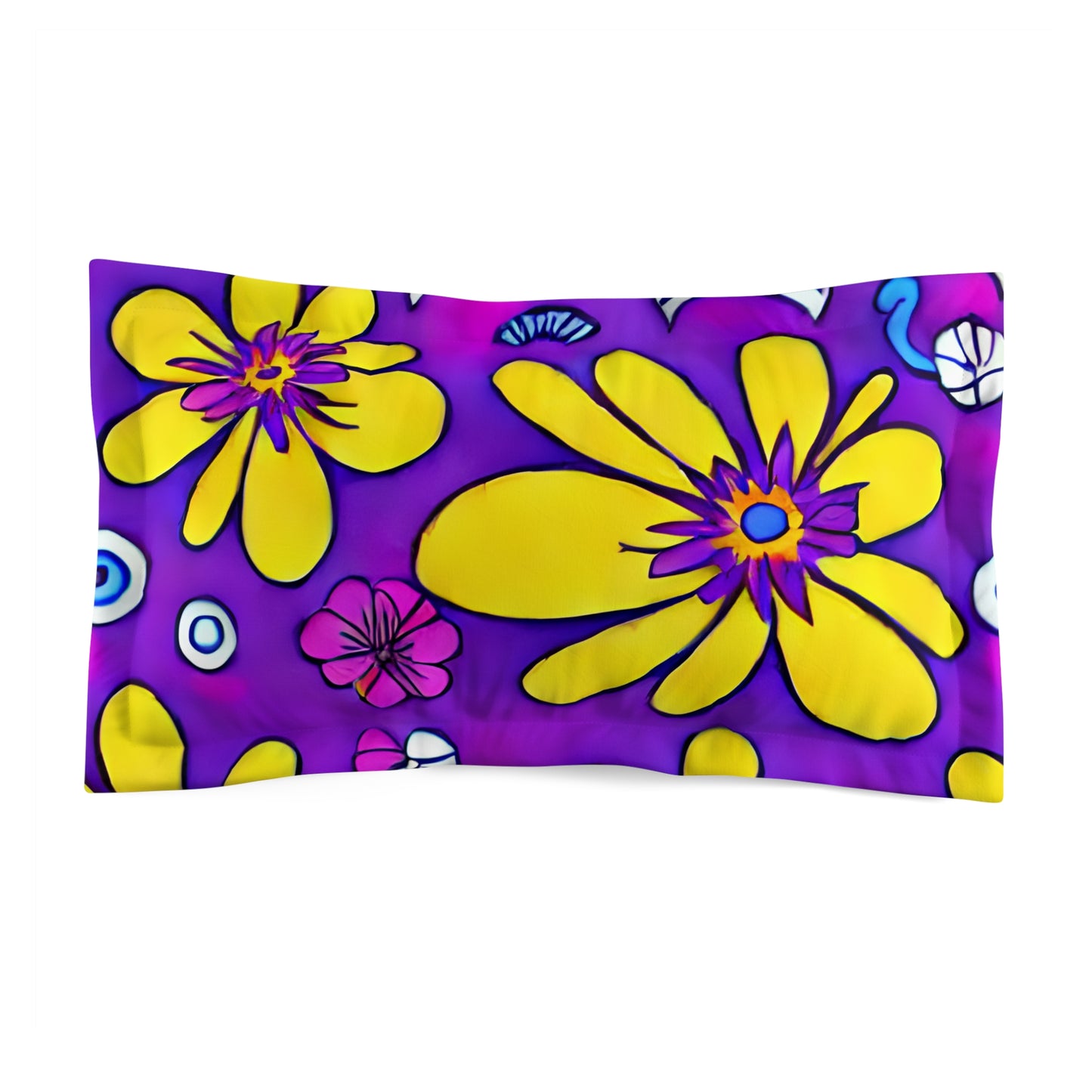 Microfiber Pillow Sham In Floral Pattern