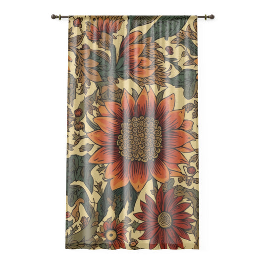 Sheer Window Curtain 50" x 84" Sunflower