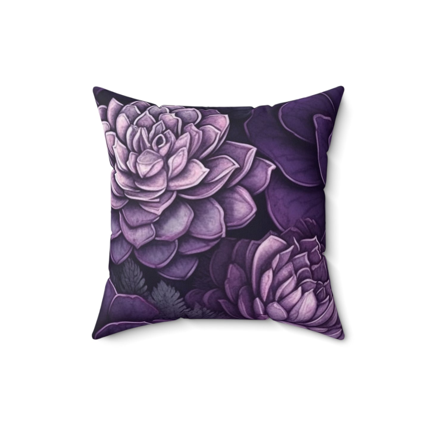 Square Pillow Cover With Pillow Insert In Purple Floral Pattern