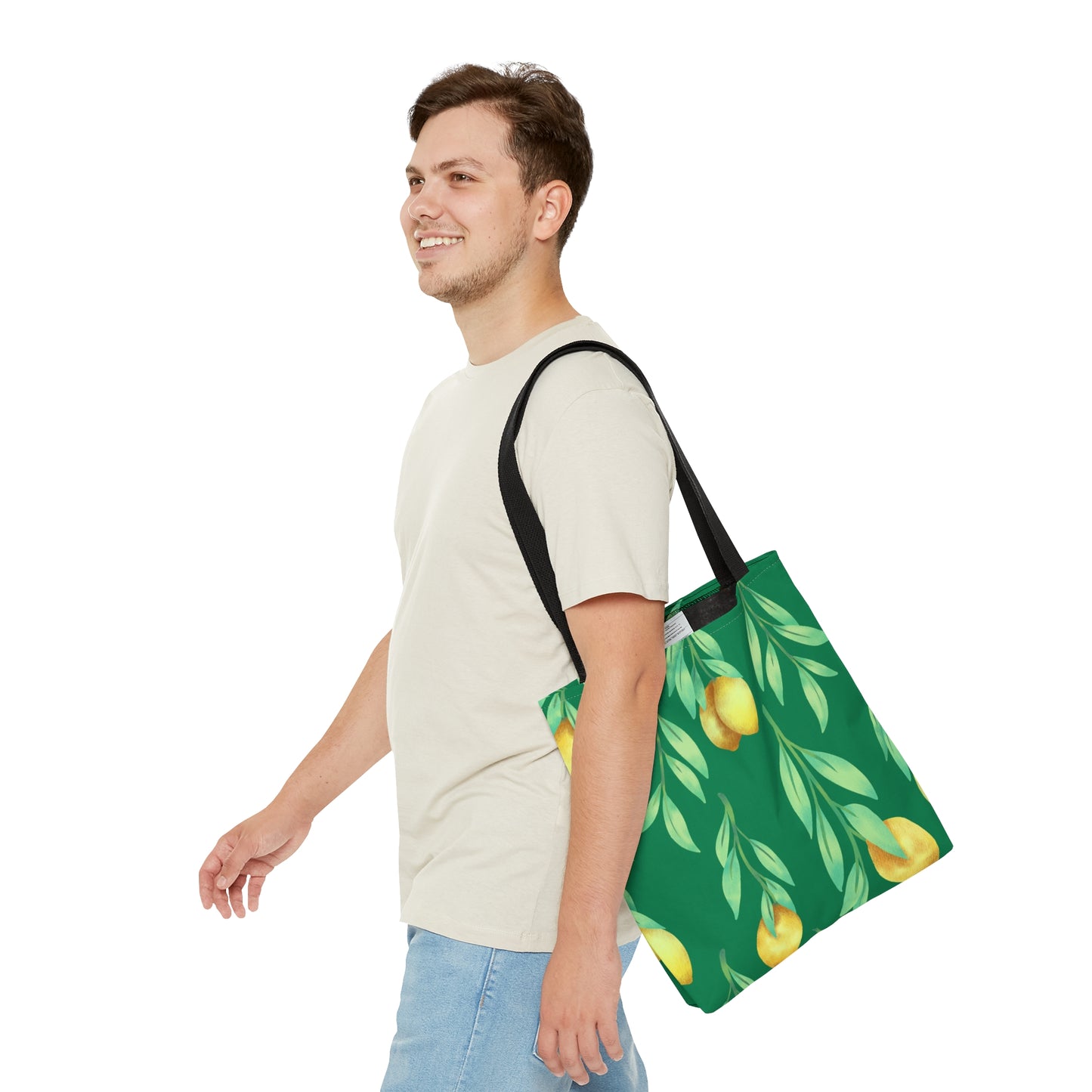 Tote Bag Lovely Lemons Design, Fruit Pattern