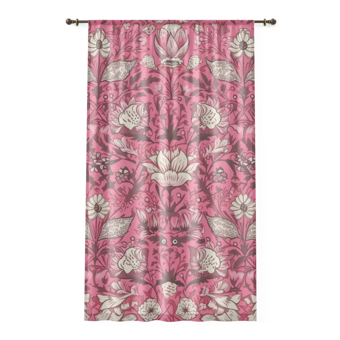 Sheer Window Curtain 50" x 84" Jacobean