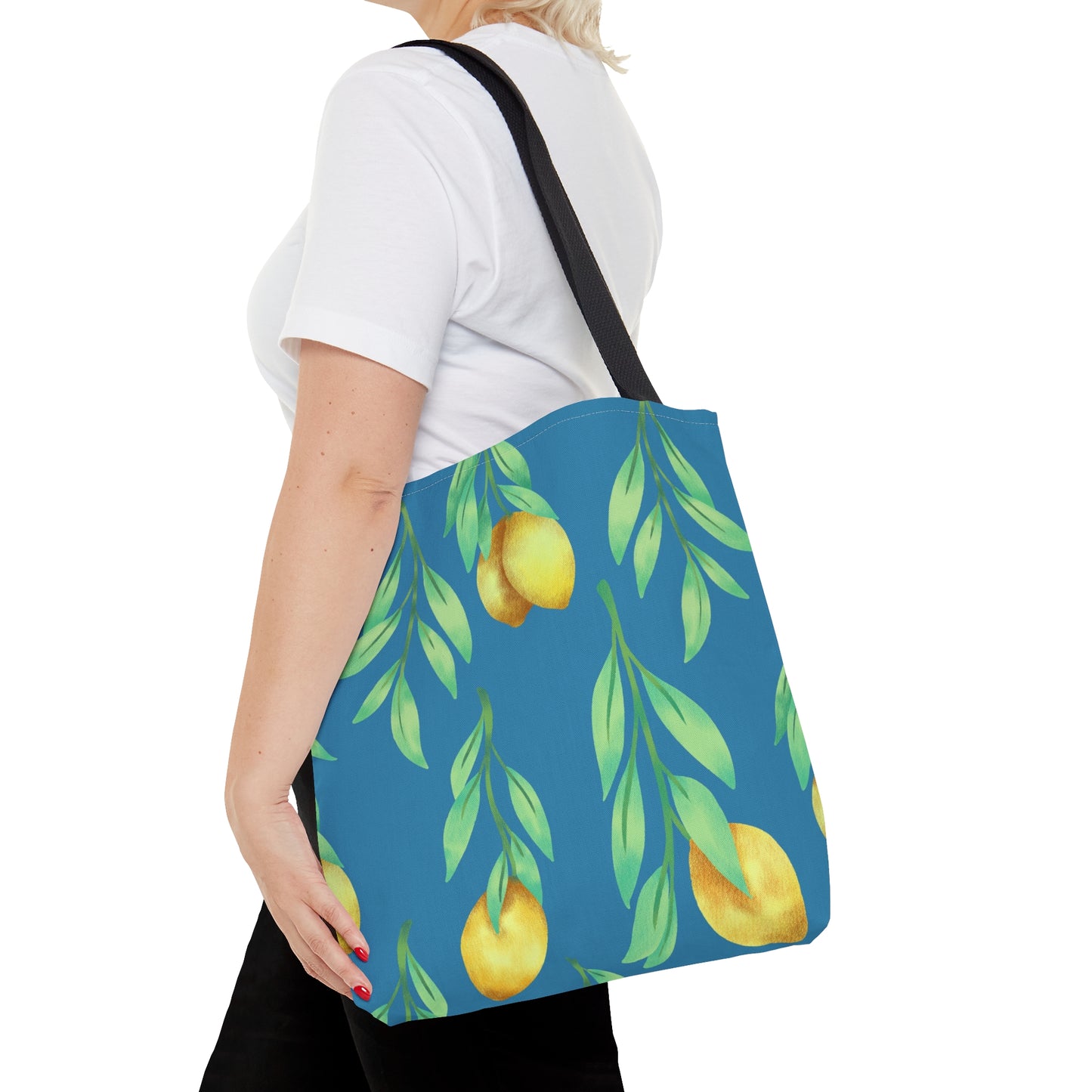 Tote Bag Lovely Lemons Design, Fruit Pattern