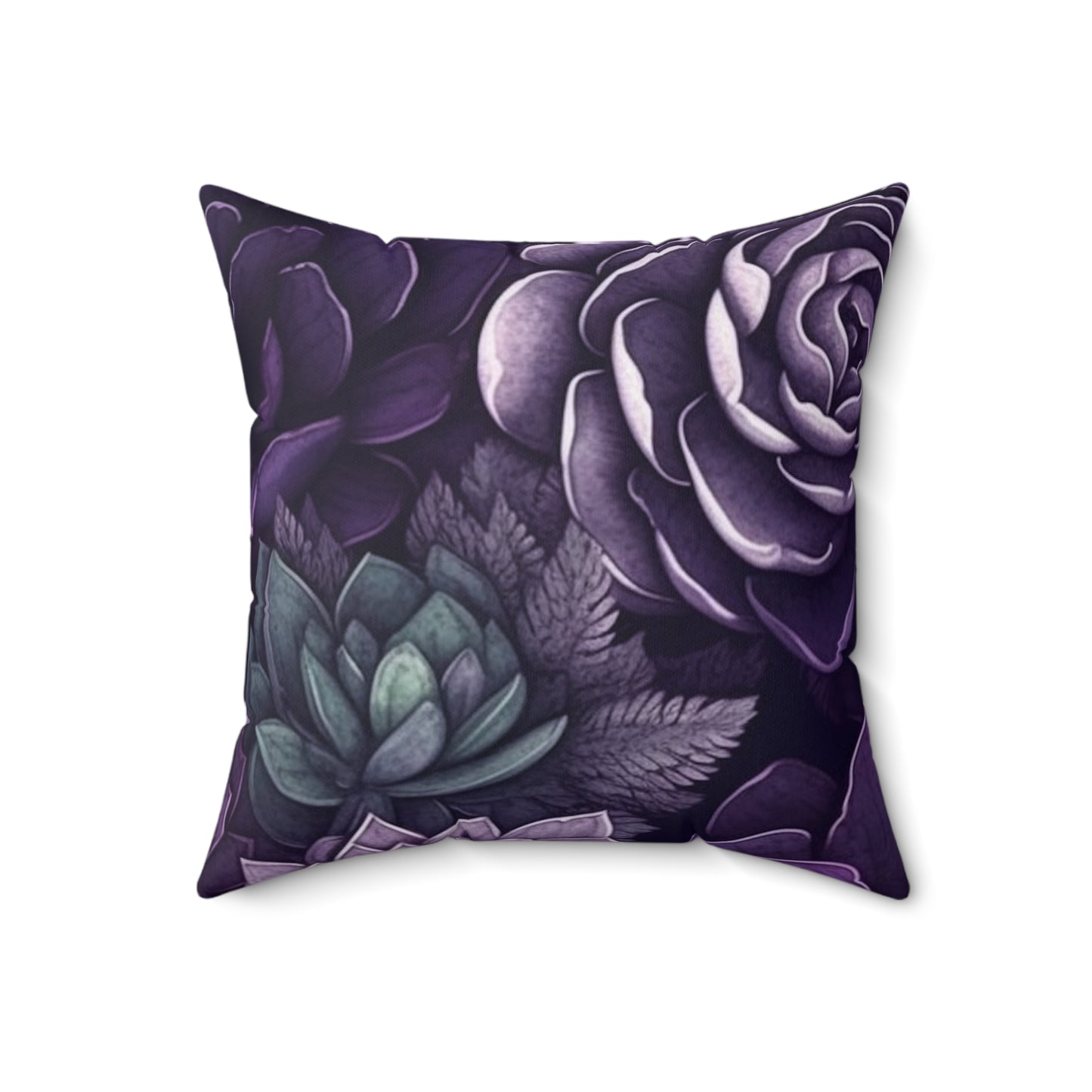 Square Pillow Cover With Pillow Insert In Purple Floral Pattern