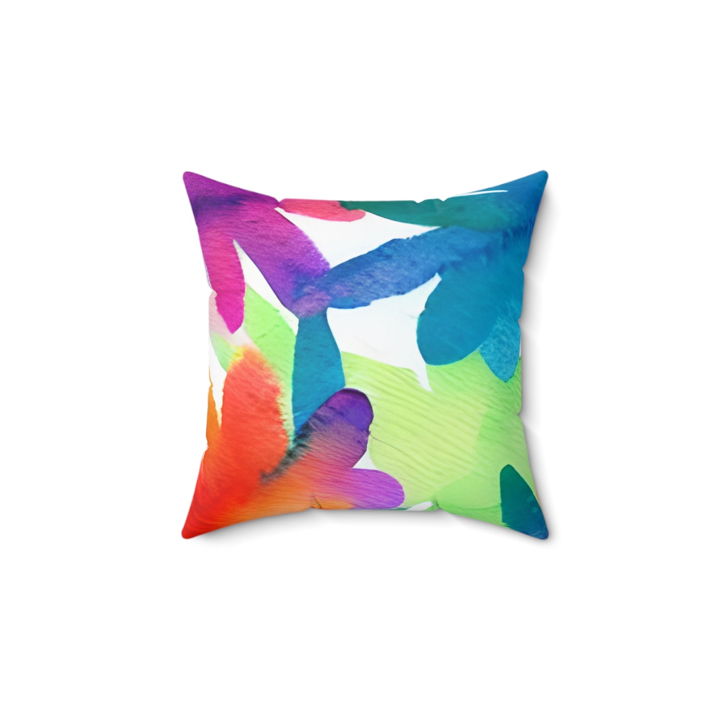 Square Pillow Cover With Pillow Insert In Watercolor Flowers Pattern