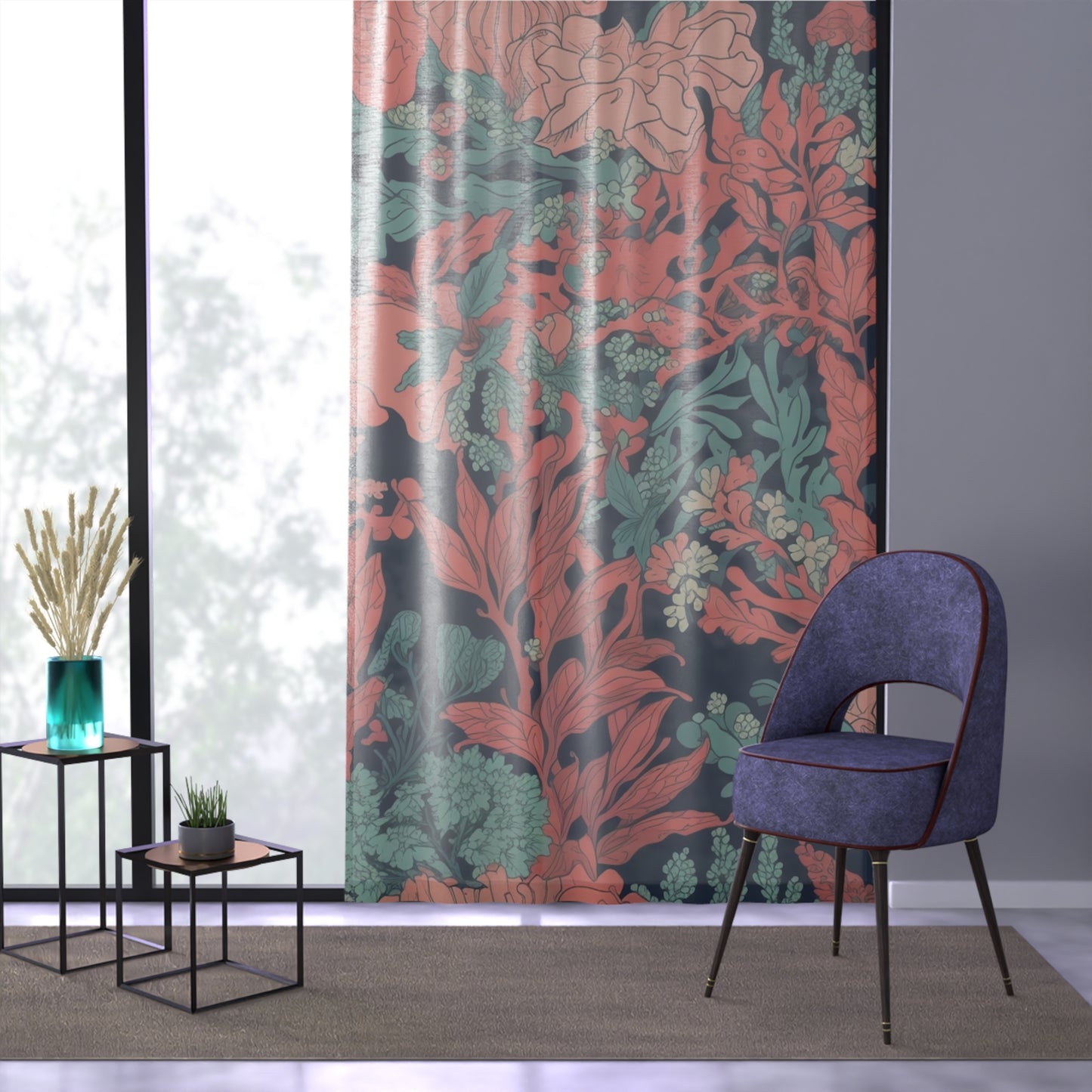 Coral Sheer Window Curtain 50" x 84"