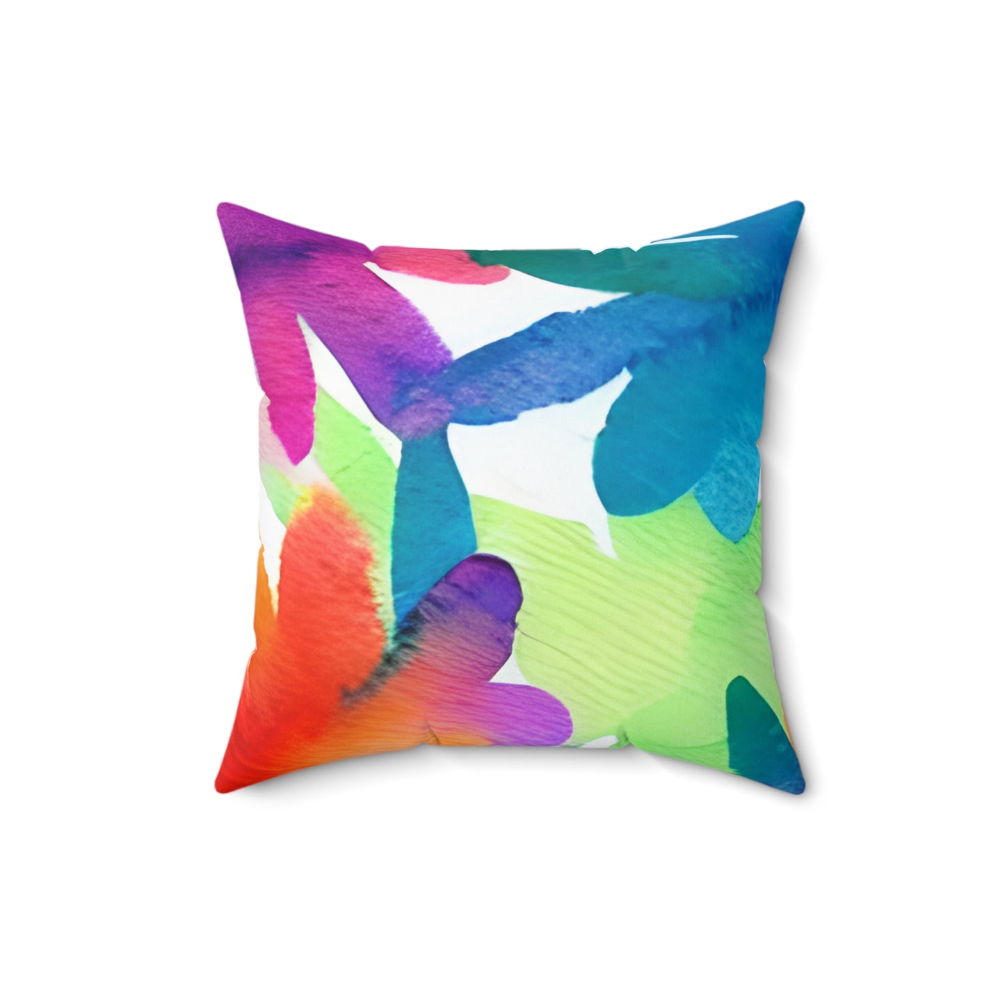 Square Pillow Cover With Pillow Insert In Watercolor Flowers Pattern