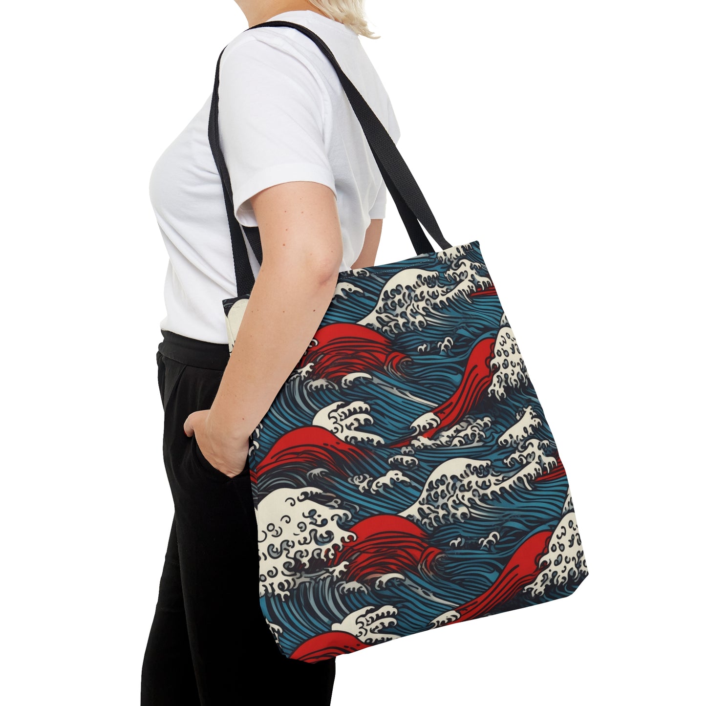 Tote Bag Japanese Wave Design