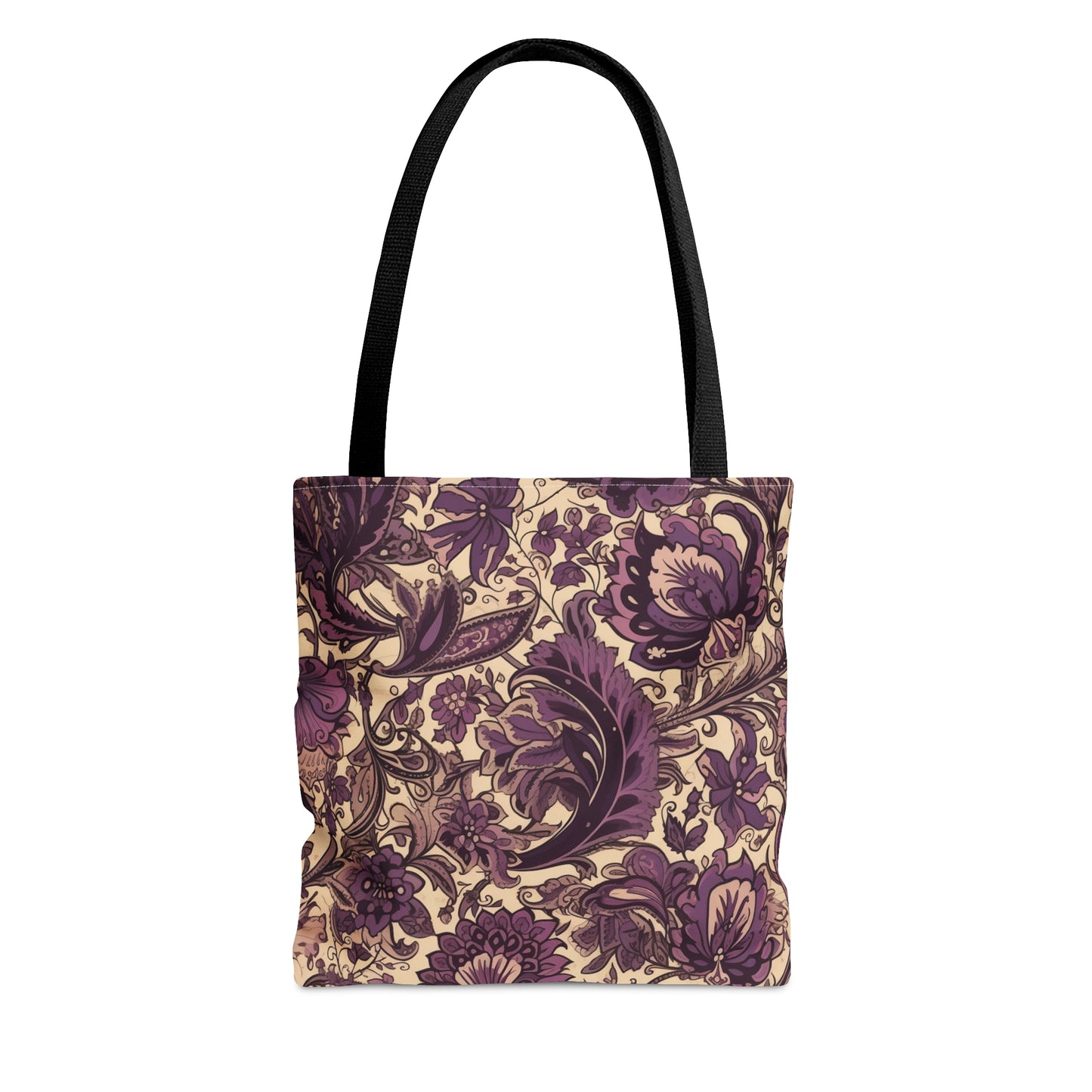 Purple Floral Tote Bag Jacobean Design