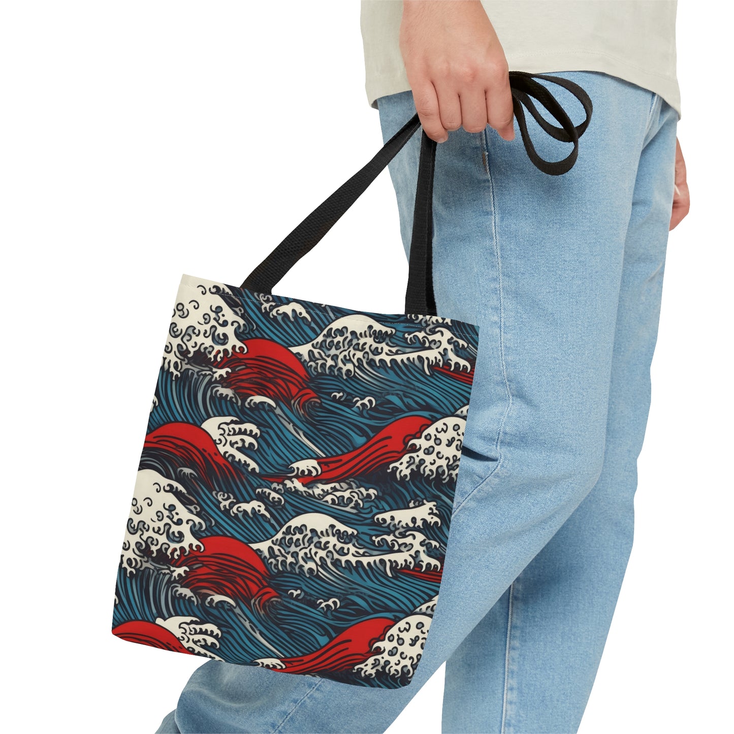 Tote Bag Japanese Wave Design