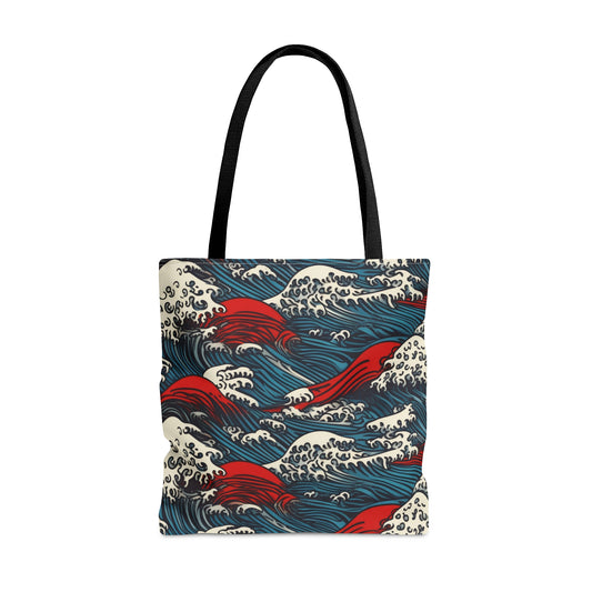 Tote Bag Japanese Wave Design