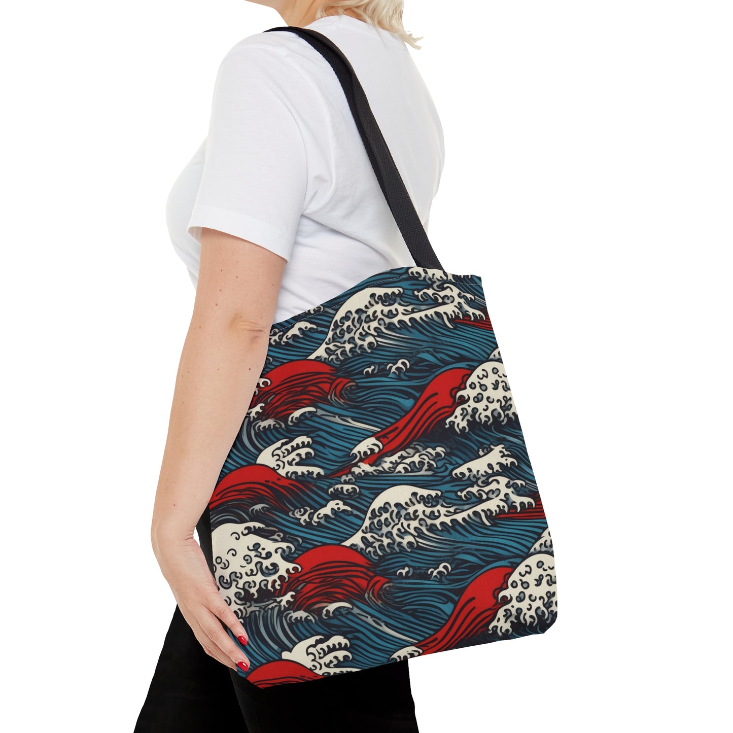 Tote Bag Japanese Wave Design