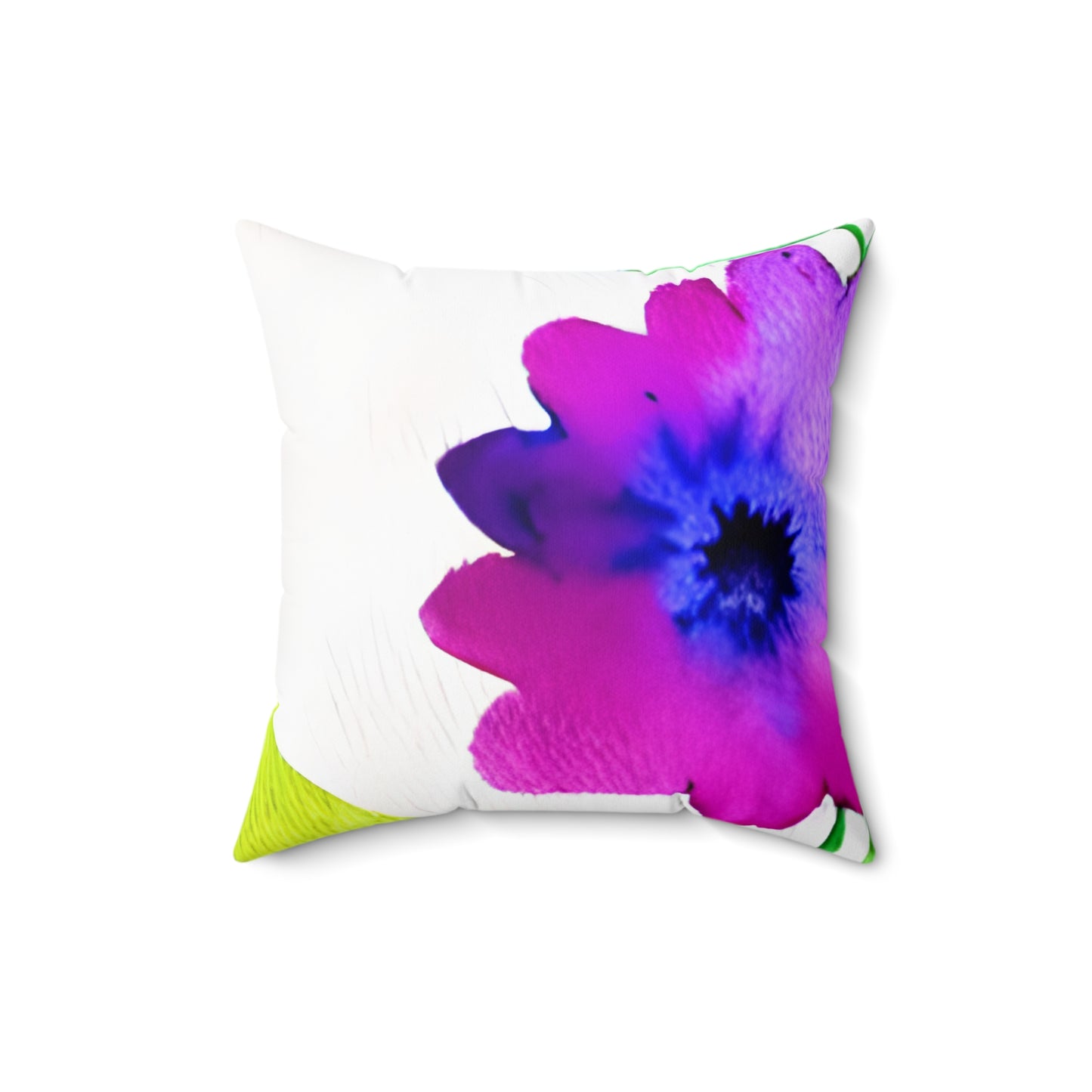 Square Pillow Cover With Pillow Insert In Watercolor Flowers Pattern