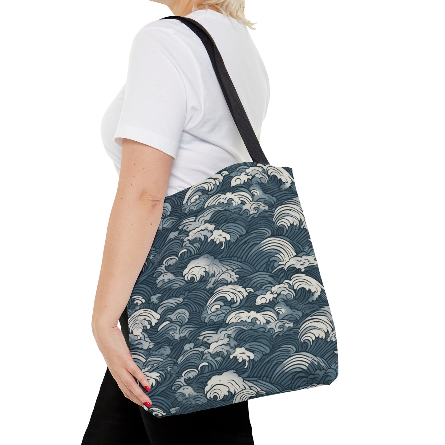 Tote Bag Japanese Wave Design