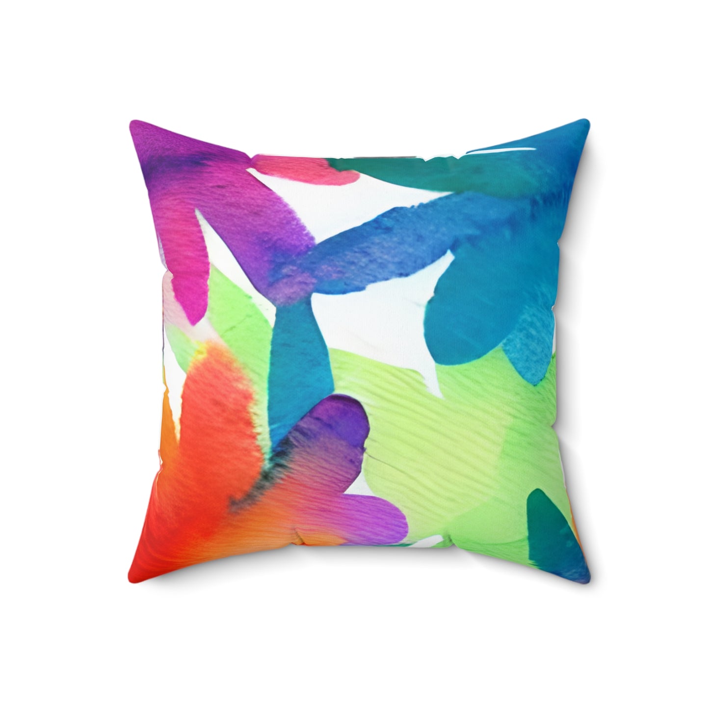 Square Pillow Cover With Pillow Insert In Watercolor Flowers Pattern