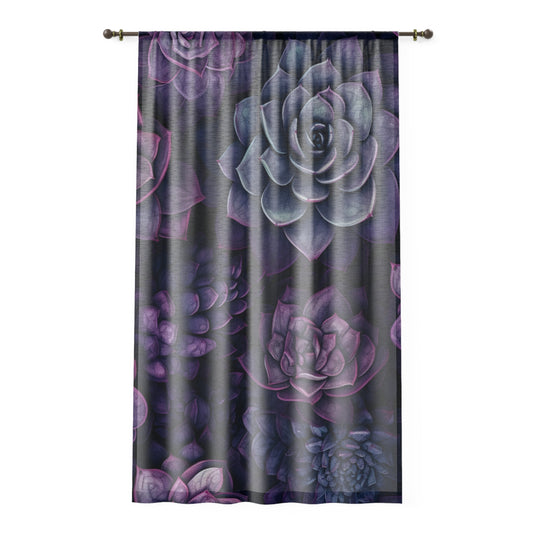 Sheer Window Curtain 50" x 84" Purple