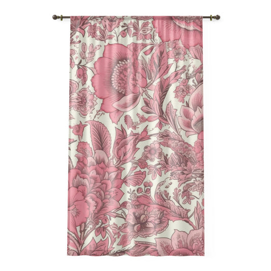 Sheer Window Curtain 50" x 84" Jacobean