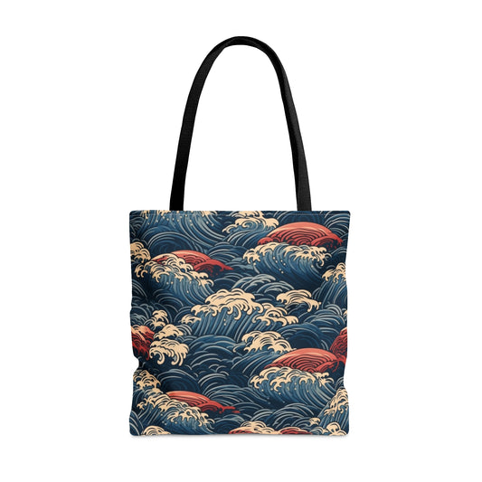 Tote Bag Japanese Wave Design