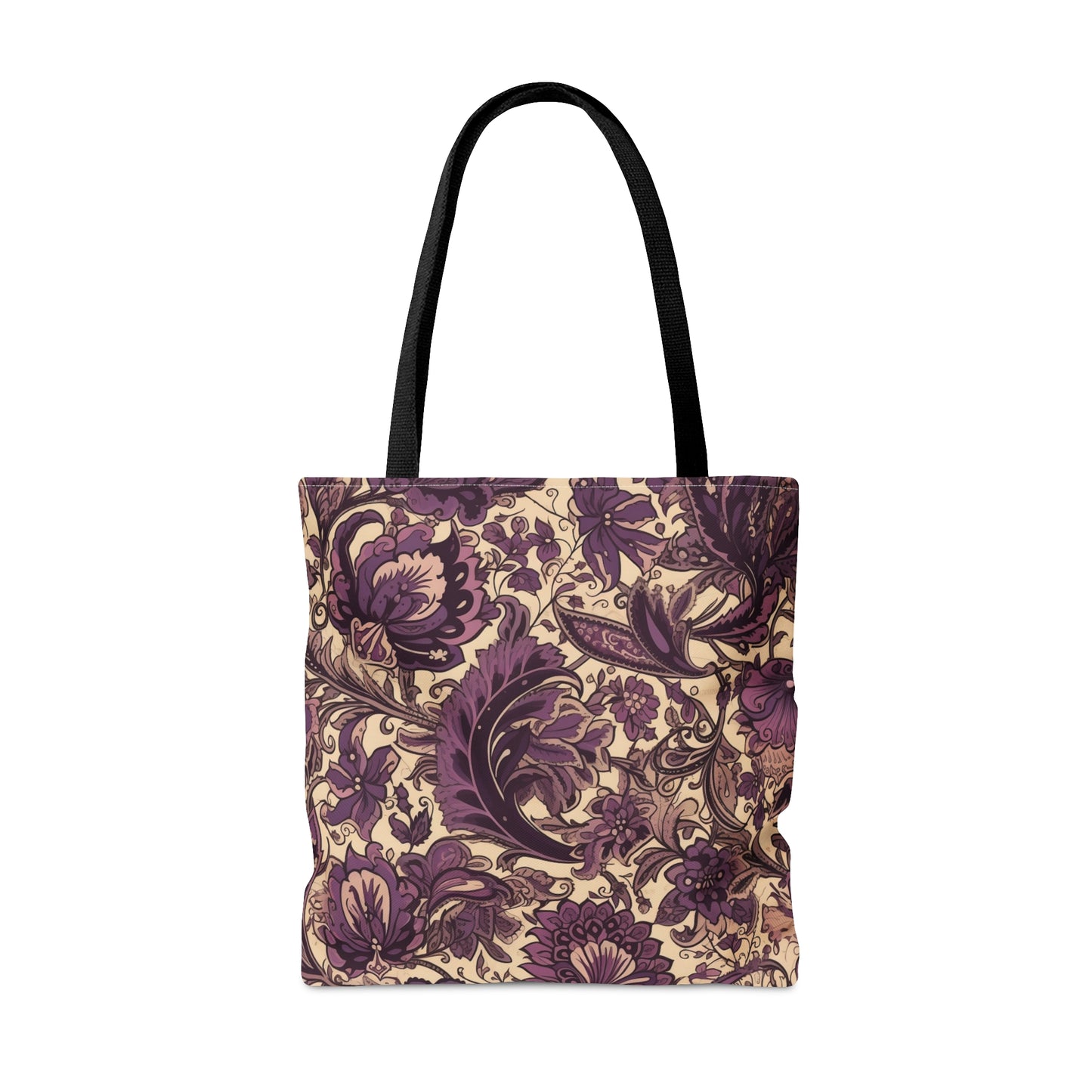 Purple Floral Tote Bag Jacobean Design