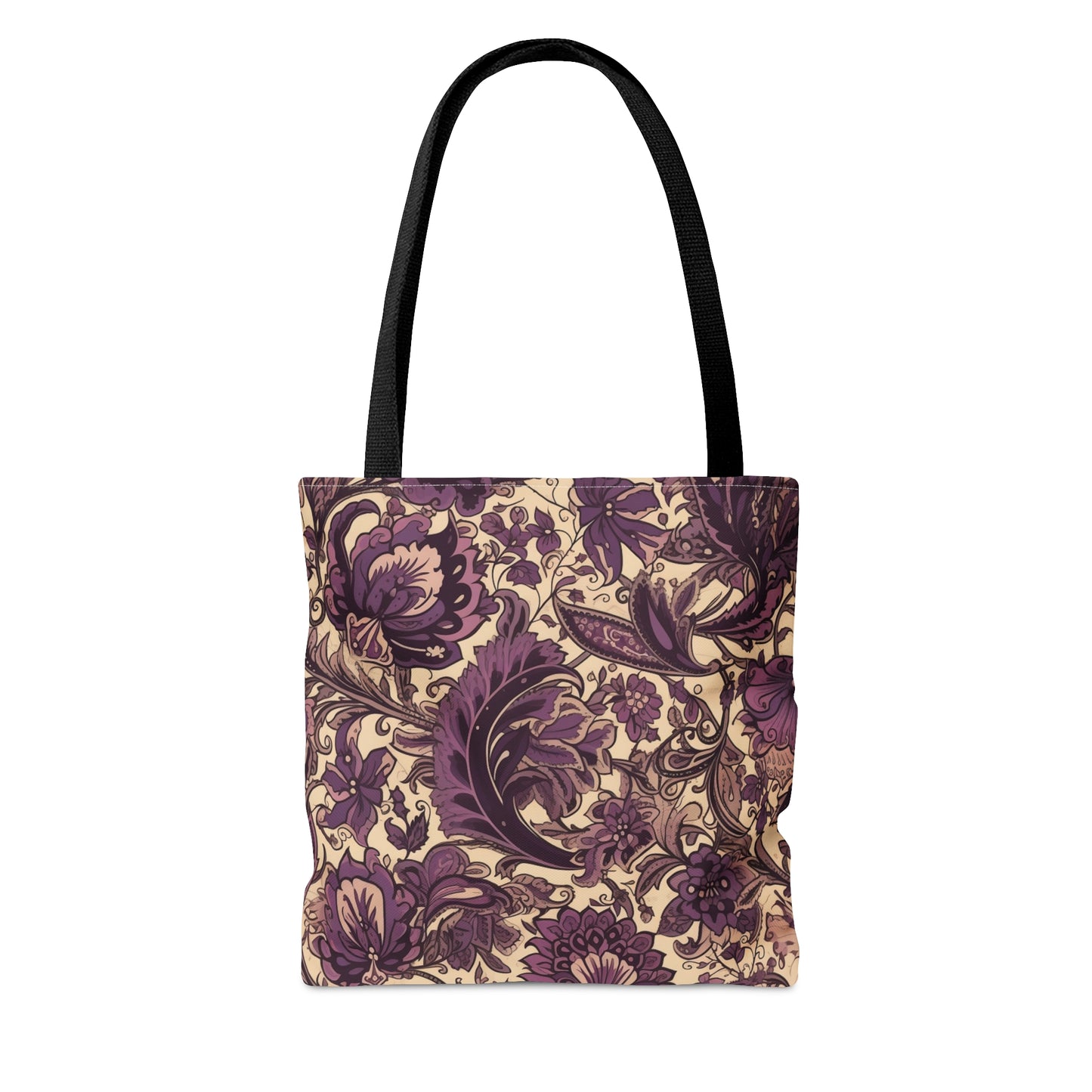 Purple Floral Tote Bag Jacobean Design